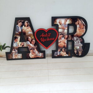 WOODEN WALL FRAME INITIALS 12X18