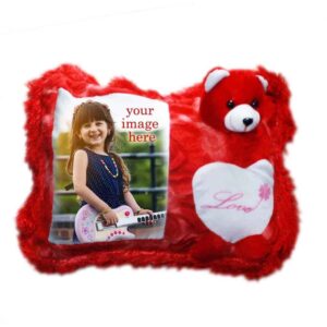 PILLOW TEDDY RED 12X18 INCH