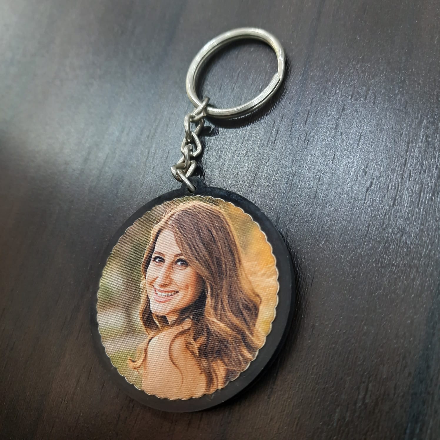 KEYRING PHOTO METAL LOOK