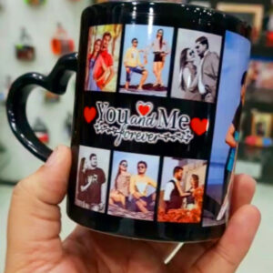 MUG HEART HANDLE BLACK PATCH