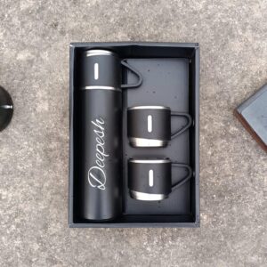 2753 BOTTLE VACCUM FLASK SET BLACK