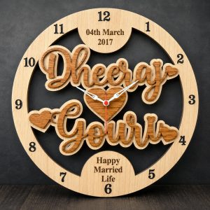 WOODEN NAME CLOCK