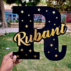 WOODEN CUTOUT INITIAL 12 INCH