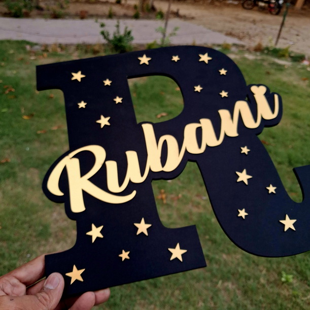 WOODEN CUTOUT INITIAL 12 INCH - Image 2