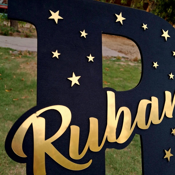 WOODEN CUTOUT INITIAL 12 INCH - Image 3