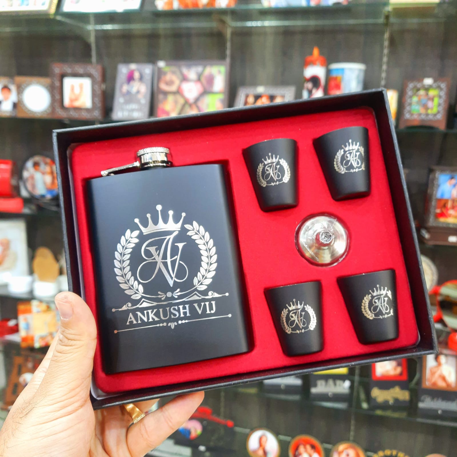 2602 HIP FLASK SET BLACK - Image 2