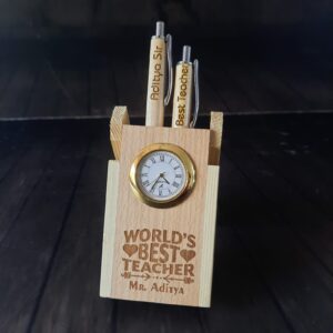 1034 CUSTOMISED PEN STAND WITH WOODEN PEN