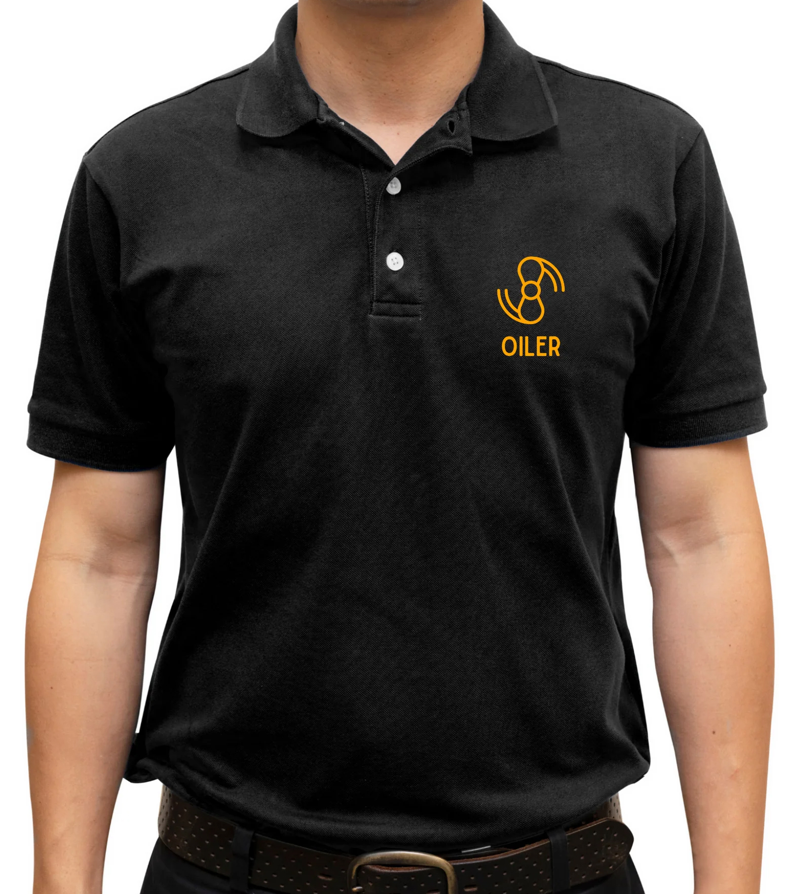 TSHIRT BLACK COLLAR MATTE