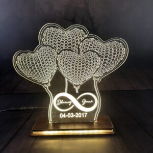 LED FRAME COUPLE HEART BALLOONS