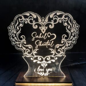 LED FRAME HEART FLOWER