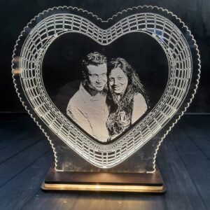 LED FRAME HEART 3D ENGRAVED