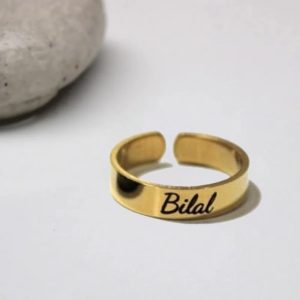 2416 NAME RING METAL GOLDEN