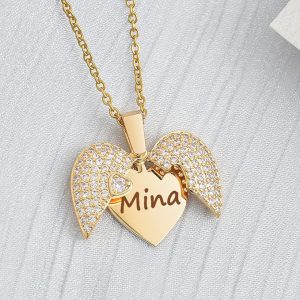 2426 NAME PENDANT HEART GOLDEN