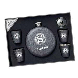 2607 HIP FLASK SET BLACK