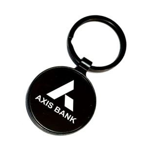 530 KEYRING METAL GLASS ROUND