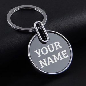 573 KEYRING METAL GLASS ROUND