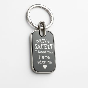574 KEYRING METAL GLASS RECTANGLE
