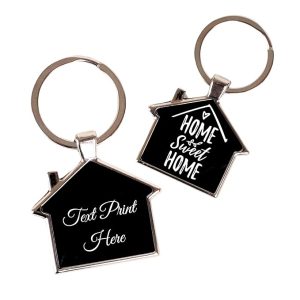 KEYRING METAL GLASS HUT SHAPE