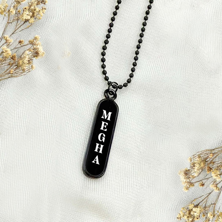 2414 NAME PENDANT BLACK