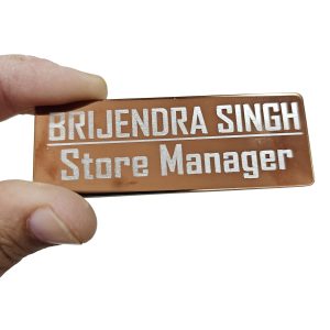 BADGE METAL RECTANGLE COPPER