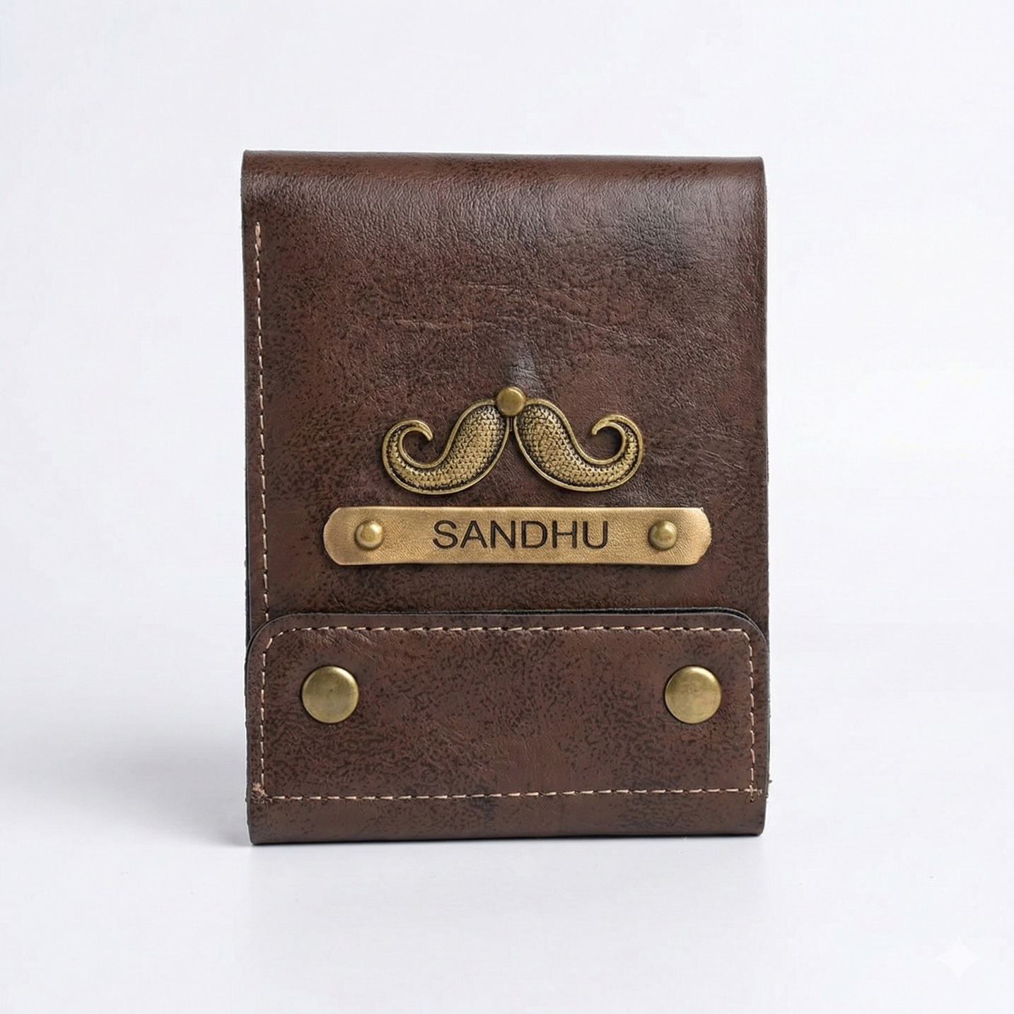 1448 BUTTON WALLET BROWN