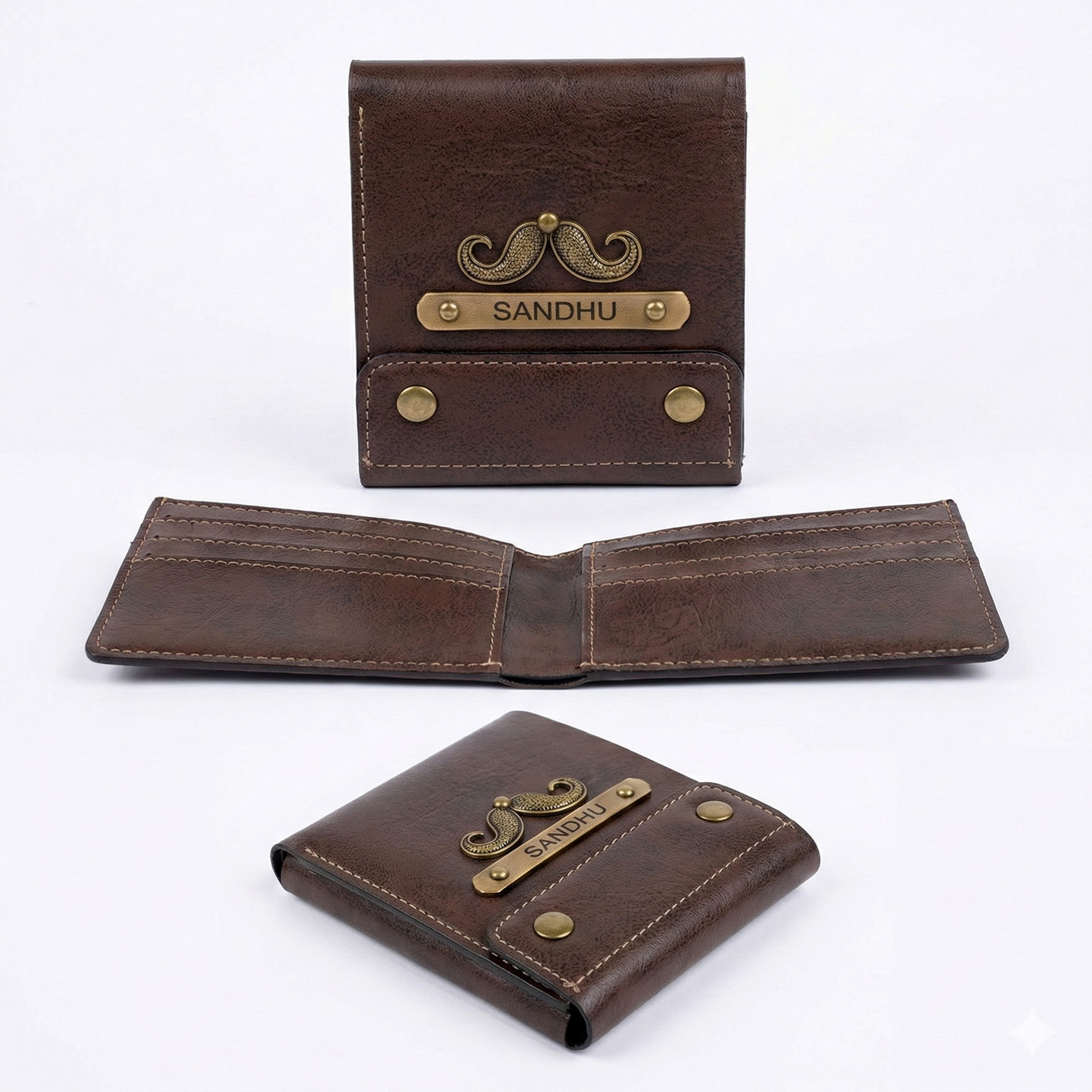 1448 BUTTON WALLET BROWN - Image 2