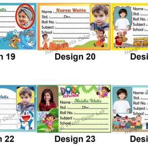 CUSTOMISED BOOK STICKERS ( DESIGN 19 TO 24 )