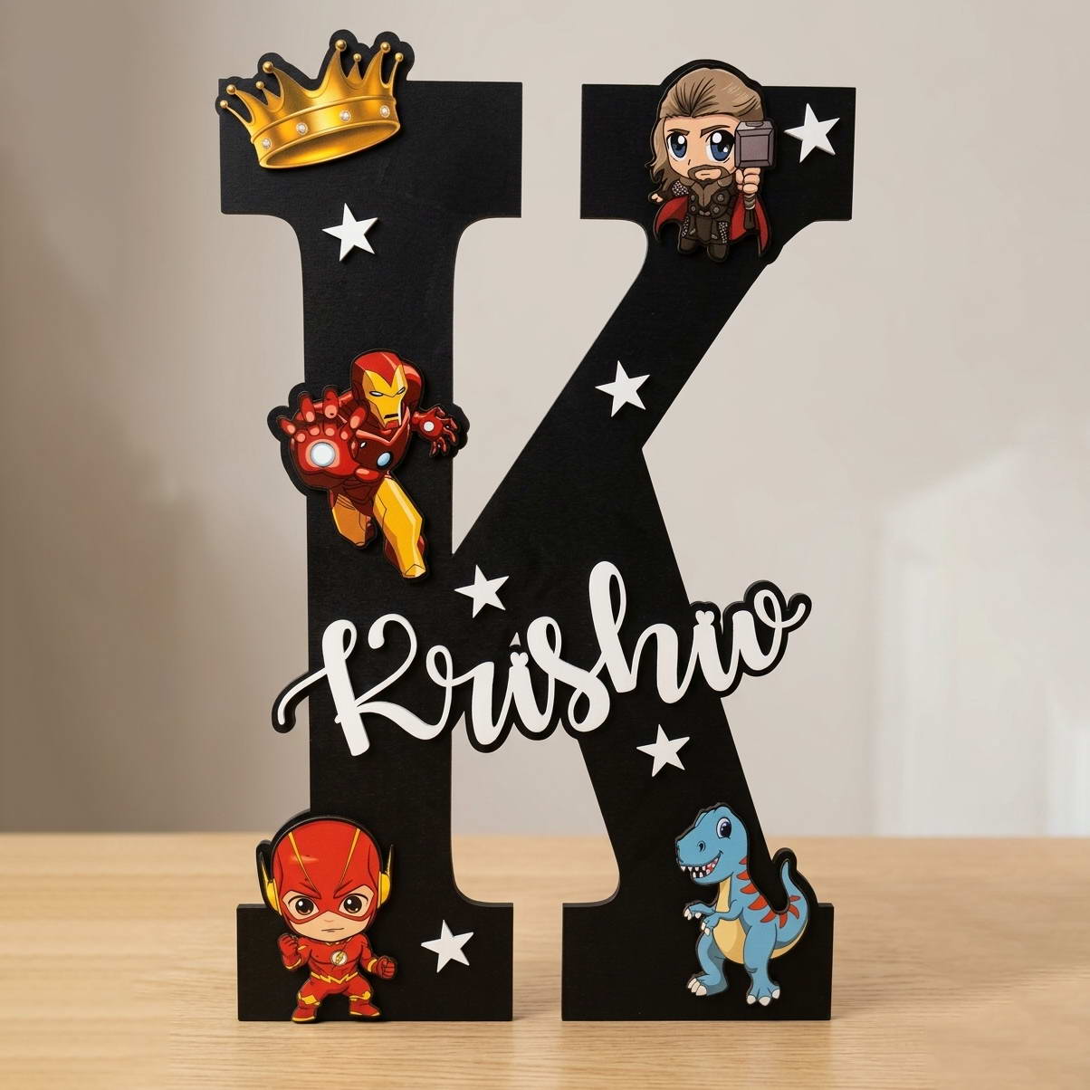 WOODEN CUTOUT INITIAL 12x18 INCH