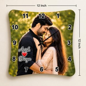 WOODEN CLOCK 12 INCH SQUARE WAVY