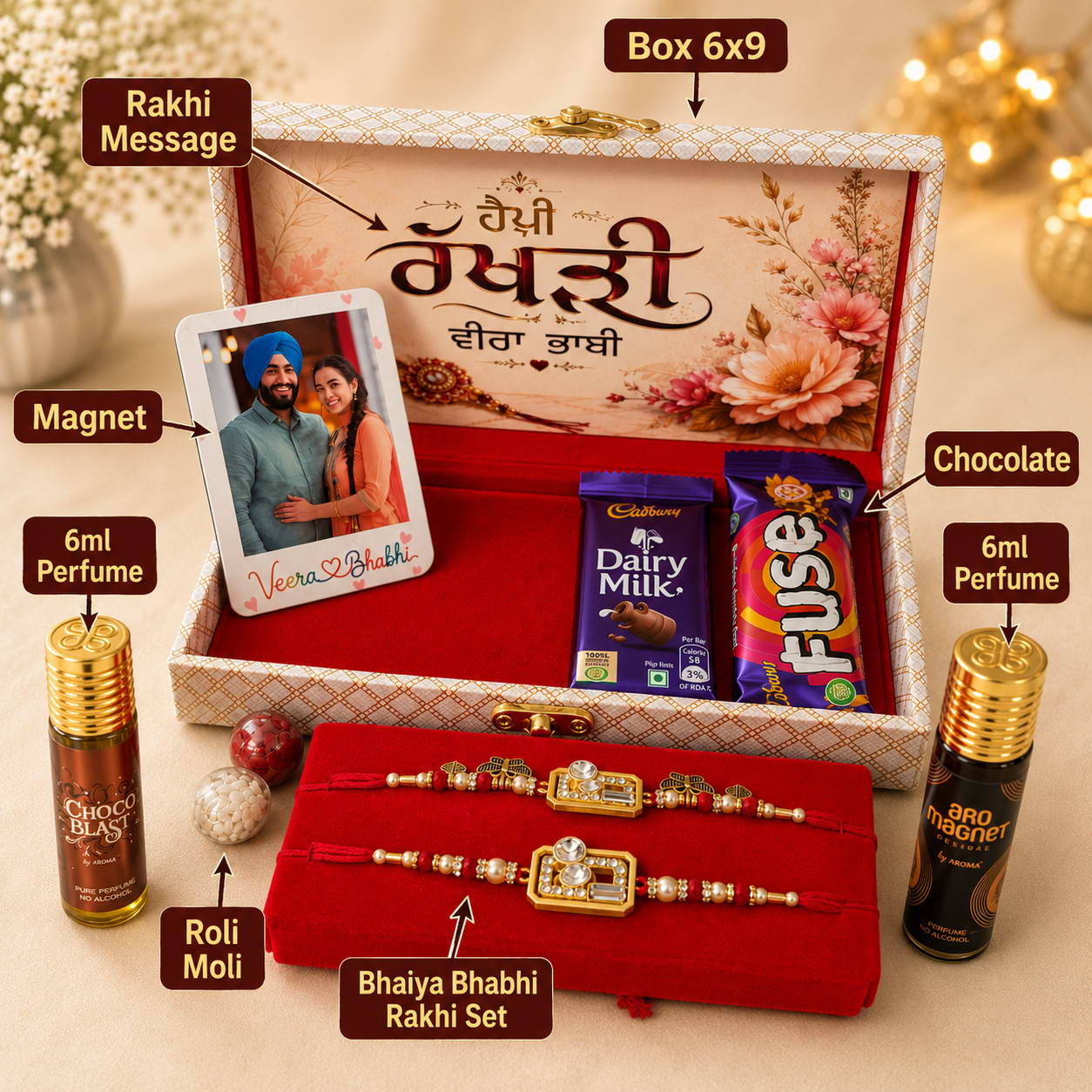 RAKHI HAMPER DESIGN 1 ( BHAIYA BHABHI )
